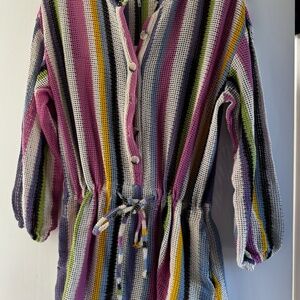 Brand New colorful striped Free People Sun Up Stripe beach romper size XS